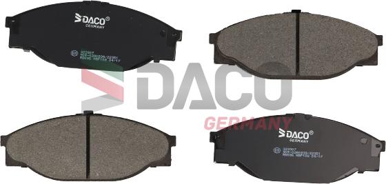 DACO Germany 323907 - Brake Pad Set, disc brake autospares.lv