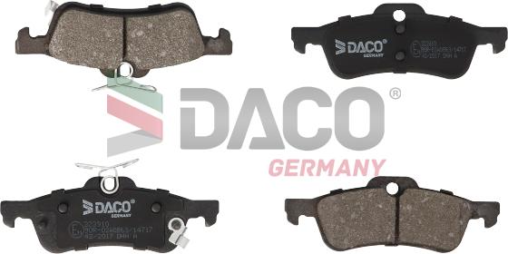 DACO Germany 323910 - Brake Pad Set, disc brake autospares.lv