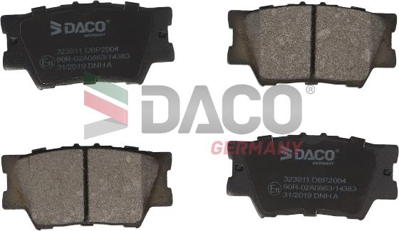 DACO Germany 323911 - Brake Pad Set, disc brake autospares.lv