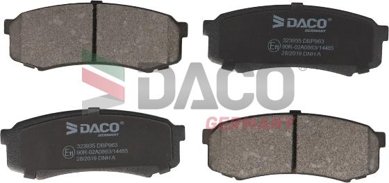 DACO Germany 323935 - Brake Pad Set, disc brake autospares.lv