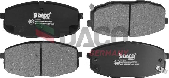 DACO Germany 323520 - Brake Pad Set, disc brake autospares.lv