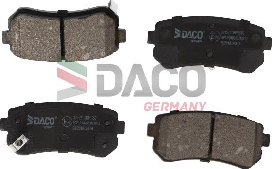 DACO Germany 323521 - Brake Pad Set, disc brake autospares.lv