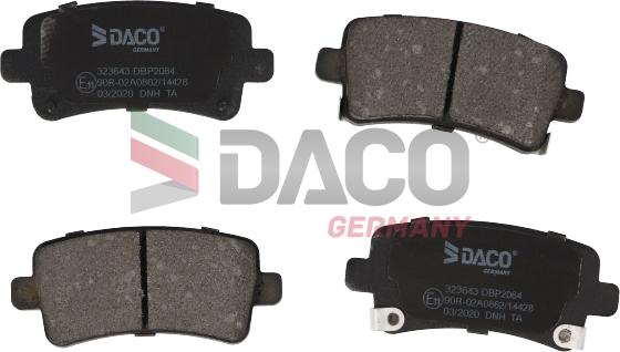 DACO Germany 323643 - Brake Pad Set, disc brake autospares.lv