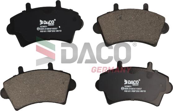 DACO Germany 323631 - Brake Pad Set, disc brake autospares.lv