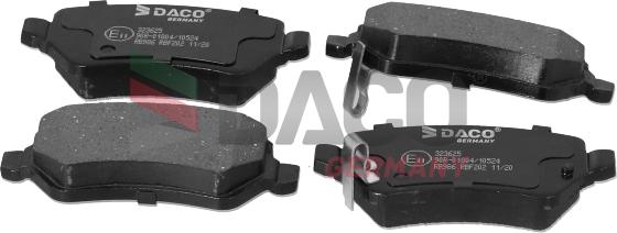 DACO Germany 323625 - Brake Pad Set, disc brake autospares.lv