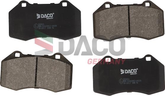 DACO Germany 323001 - Brake Pad Set, disc brake autospares.lv