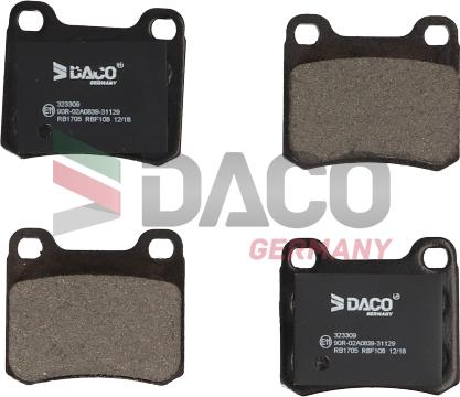 DACO Germany 323309 - Brake Pad Set, disc brake autospares.lv