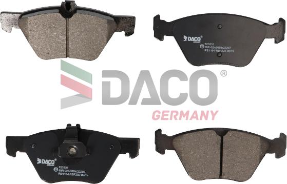 DACO Germany 323331 - Brake Pad Set, disc brake autospares.lv