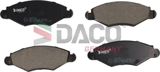 DACO Germany 323739 - Brake Pad Set, disc brake autospares.lv