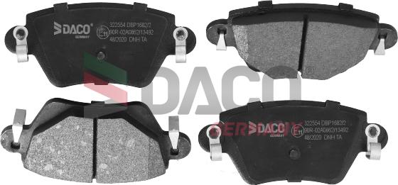 DACO Germany 322554 - Brake Pad Set, disc brake autospares.lv