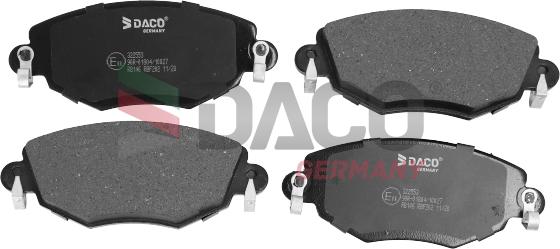 DACO Germany 322553 - Brake Pad Set, disc brake autospares.lv