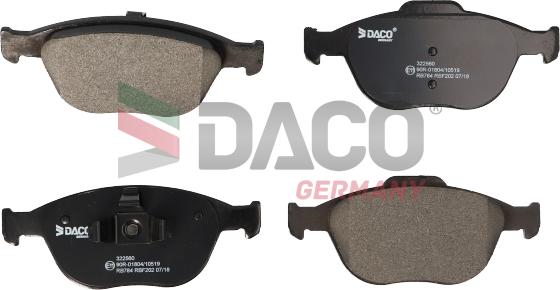 DACO Germany 322560 - Brake Pad Set, disc brake autospares.lv