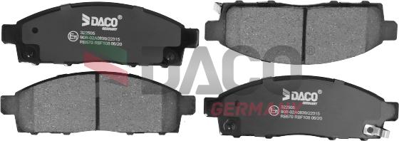 DACO Germany 322505 - Brake Pad Set, disc brake autospares.lv