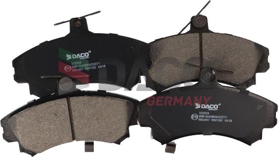DACO Germany 322524 - Brake Pad Set, disc brake autospares.lv