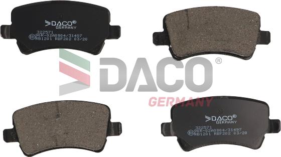 DACO Germany 322571 - Brake Pad Set, disc brake autospares.lv