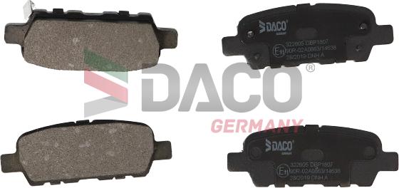 DACO Germany 322605 - Brake Pad Set, disc brake autospares.lv