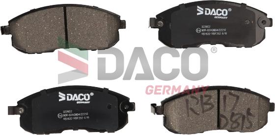 DACO Germany 322602 - Brake Pad Set, disc brake autospares.lv