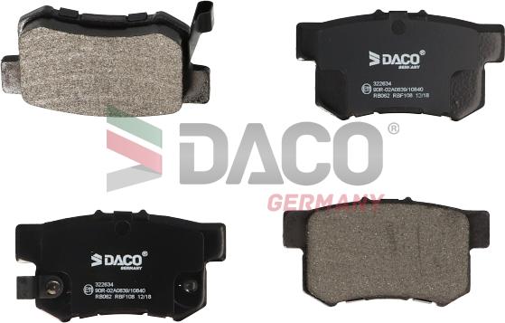 DACO Germany 322634 - Brake Pad Set, disc brake autospares.lv
