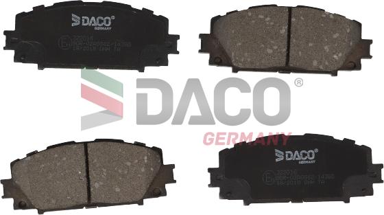 DACO Germany 322016 - Brake Pad Set, disc brake autospares.lv