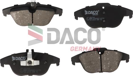 DACO Germany 322344 - Brake Pad Set, disc brake autospares.lv