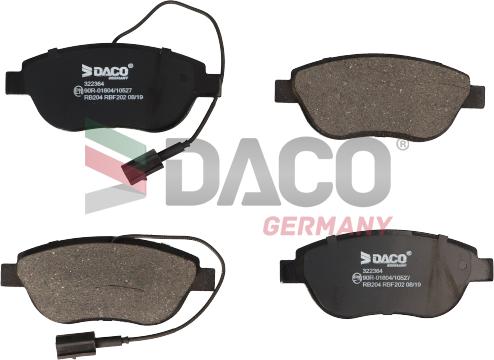 DACO Germany 322364 - Brake Pad Set, disc brake autospares.lv