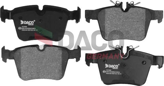 DACO Germany 322309 - Brake Pad Set, disc brake autospares.lv