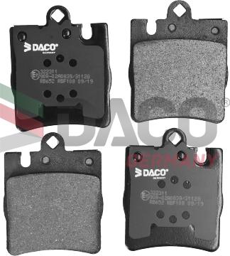 DACO Germany 322311 - Brake Pad Set, disc brake autospares.lv