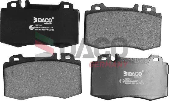 DACO Germany 322324 - Brake Pad Set, disc brake autospares.lv