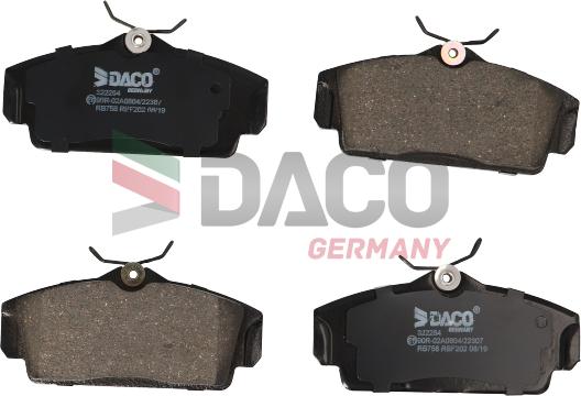 DACO Germany 322254 - Brake Pad Set, disc brake autospares.lv