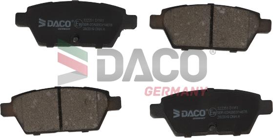 DACO Germany 322251 - Brake Pad Set, disc brake autospares.lv