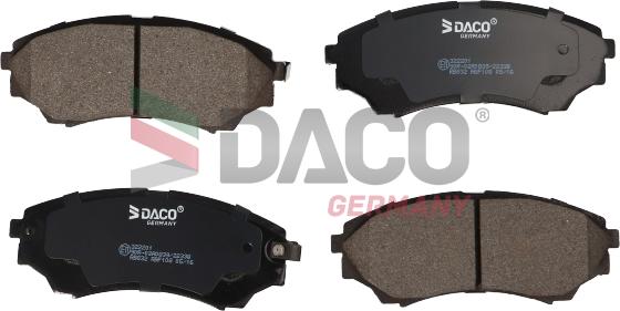 DACO Germany 322201 - Brake Pad Set, disc brake autospares.lv