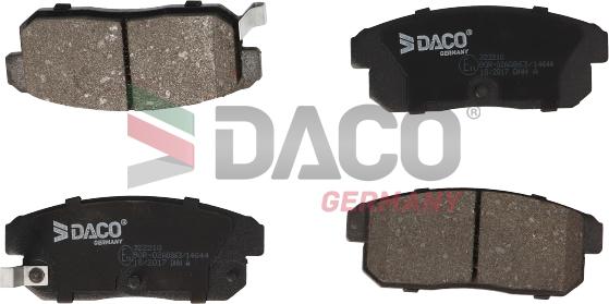 DACO Germany 322210 - Brake Pad Set, disc brake autospares.lv