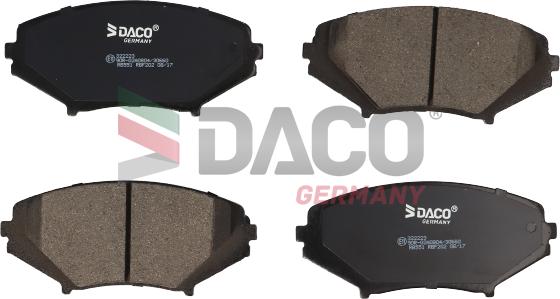 DACO Germany 322223 - Brake Pad Set, disc brake autospares.lv