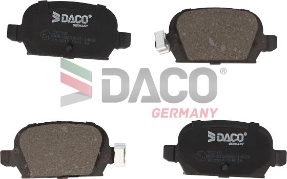 DACO Germany 322710 - Brake Pad Set, disc brake autospares.lv