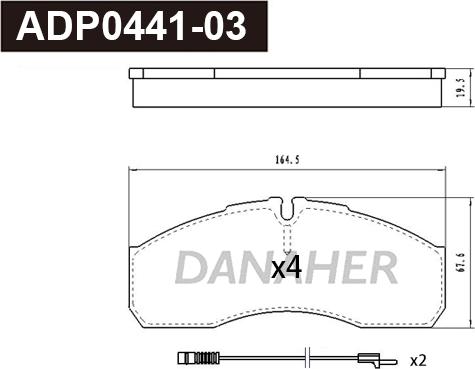 Danaher ADP0441-03 - Brake Pad Set, disc brake autospares.lv