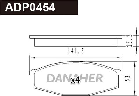 Danaher ADP0454 - Brake Pad Set, disc brake autospares.lv