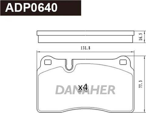 Danaher ADP0640 - Brake Pad Set, disc brake autospares.lv