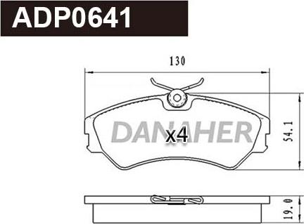 Danaher ADP0641 - Brake Pad Set, disc brake autospares.lv