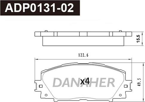 Danaher ADP0131-02 - Brake Pad Set, disc brake autospares.lv