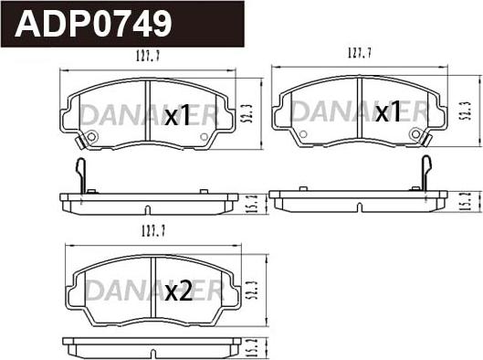 Danaher ADP0749 - Brake Pad Set, disc brake autospares.lv