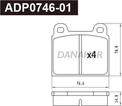 Danaher ADP0746-01 - Brake Pad Set, disc brake autospares.lv