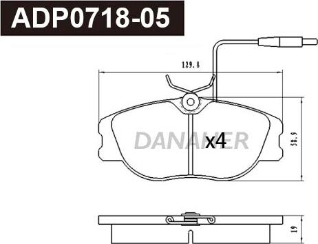 Danaher ADP0718-05 - Brake Pad Set, disc brake autospares.lv