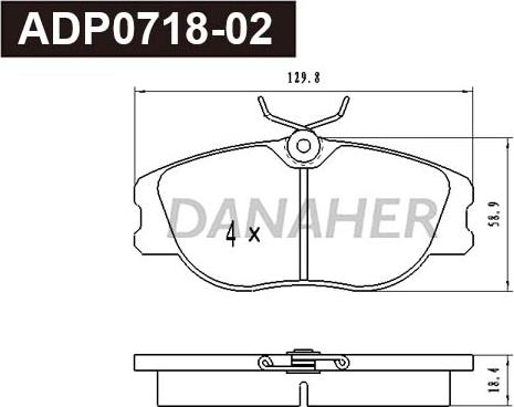 Danaher ADP0718-02 - Brake Pad Set, disc brake autospares.lv