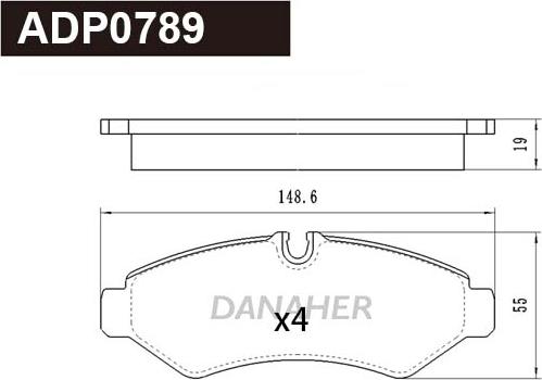 Danaher ADP0789 - Brake Pad Set, disc brake autospares.lv