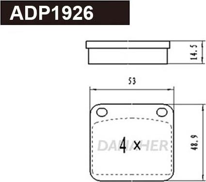Danaher ADP1926 - Brake Pad Set, disc brake autospares.lv