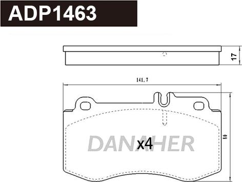 Danaher ADP1463 - Brake Pad Set, disc brake autospares.lv