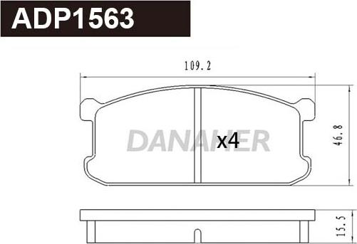 Danaher ADP1563 - Brake Pad Set, disc brake autospares.lv