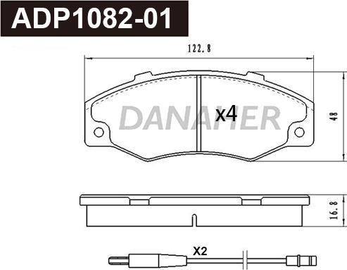 Danaher ADP1082-01 - Brake Pad Set, disc brake autospares.lv