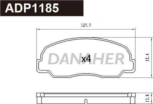 Danaher ADP1185 - Brake Pad Set, disc brake autospares.lv