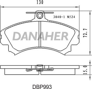 Danaher DBP993 - Brake Pad Set, disc brake autospares.lv